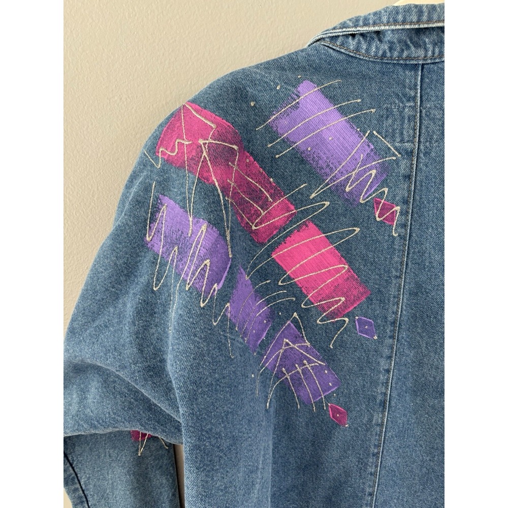 Vintage Sunbelt Sportswear Painted Denim Jacket Size‎ Medium - Picture 14 of 16